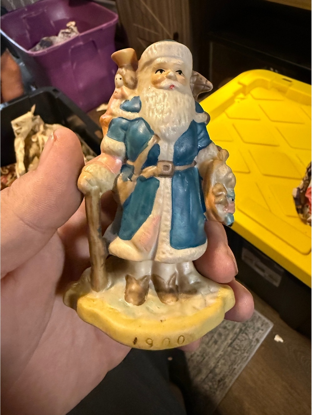 1990 RSVP International Vintage Santa Figurine Blue Coat